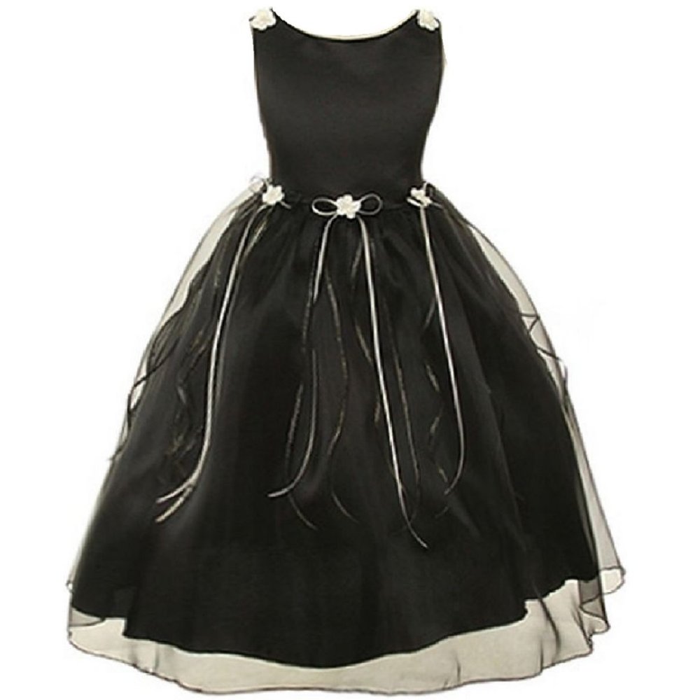 Rosebud Flower Bow Ribbons Little Girl Flower Girls Dresses Kids Toddler Baby